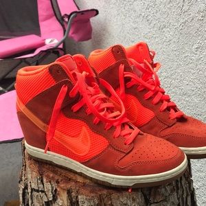 Cool Bright Orange NIKE wedge sneaker